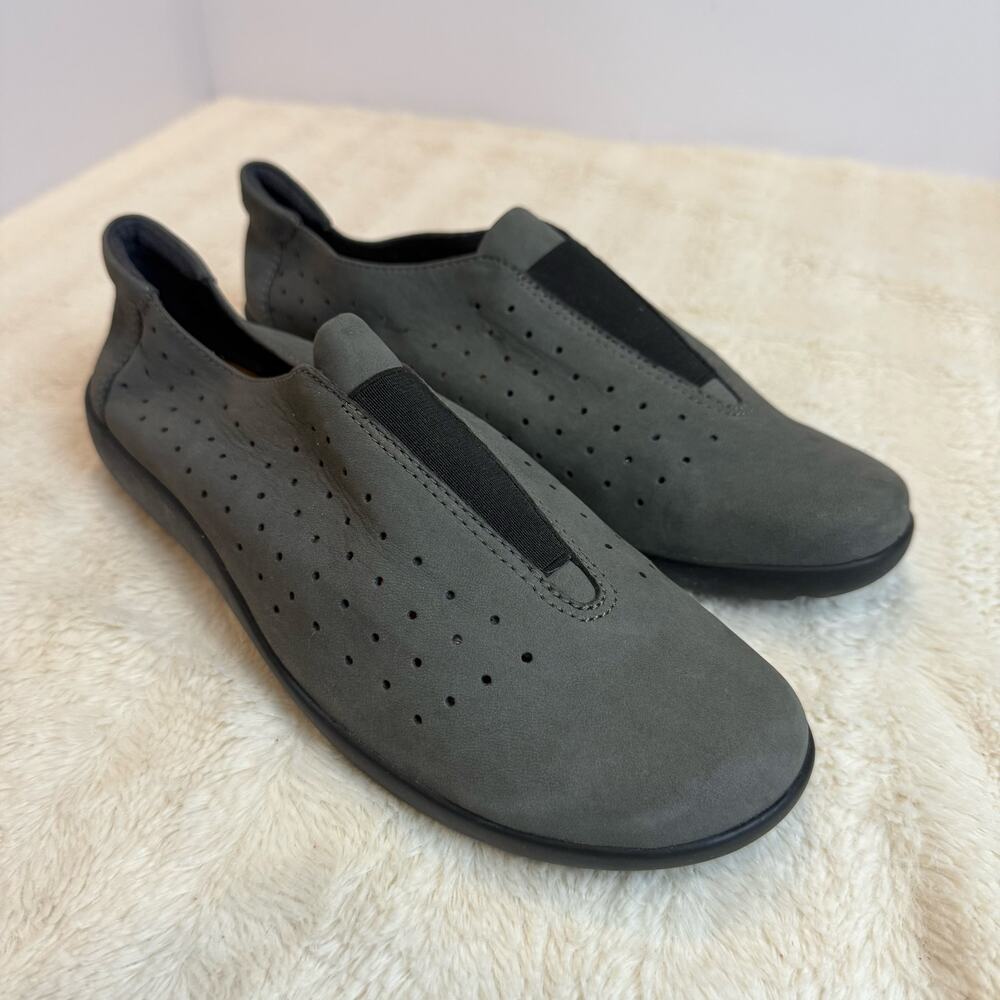 Clarks Medora Gemma Gray Loafers Slip On Flats Shoes Size 10 10W Women's